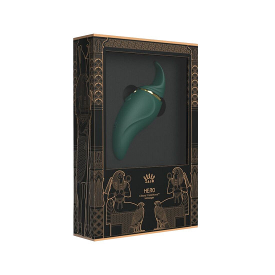 Вибратор 2в1 с язычком Zalo — Hero Jewel Green, кристалл Swarovski