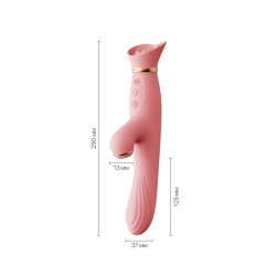 Вібратор з підігрівом та вакуумною стимуляцією клітора Zalo - ROSE Vibrator Strawberry Pink