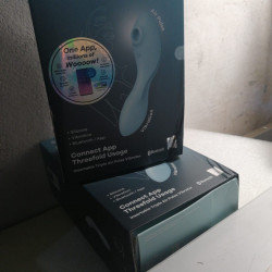 Вакуумний смарт-стимулятор із вібрацією Satisfyer Curvy Trinity 5 (Blue)  (м'ята упаковка!!!)