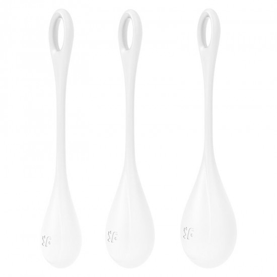 Набор йони бусин Satisfyer Yoni Power 1 White, диаметр 2-2,5-3см, вес 22-46-74гр