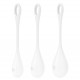 Набор йони бусин Satisfyer Yoni Power 1 White, диаметр 2-2,5-3см, вес 22-46-74гр