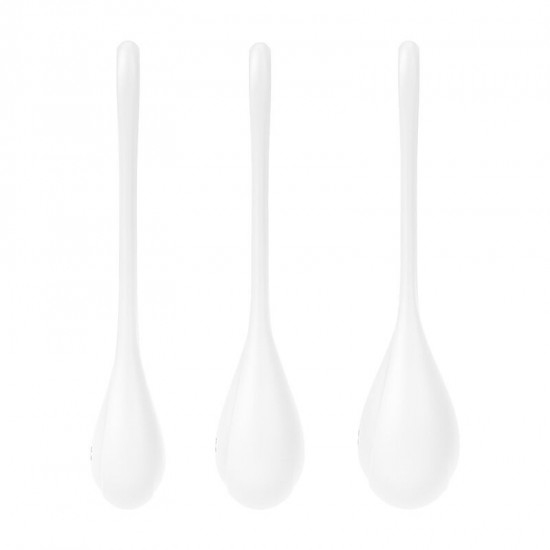 Набор йони бусин Satisfyer Yoni Power 1 White, диаметр 2-2,5-3см, вес 22-46-74гр