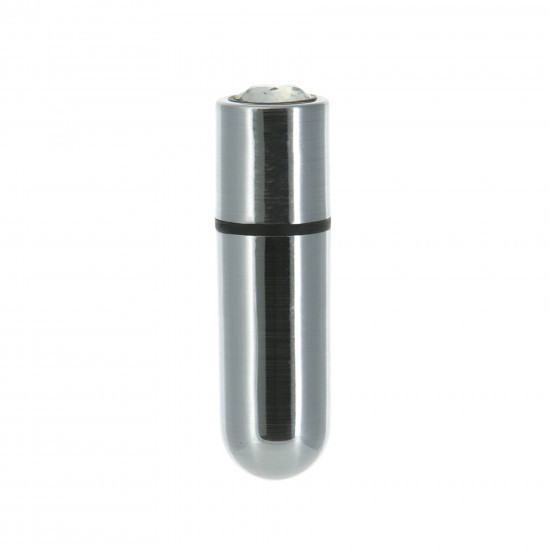 Вибропуля PowerBullet First-Class Bullet 2.5″ with Key Chain Pouch, Silver, 9 режимов вибрации