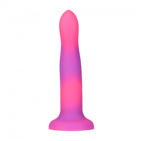 Светящийся в темноте фаллоимитатор ADDICTION Rave 8″ Glow in the Dark Dildo Pink Purple, 20,3 см