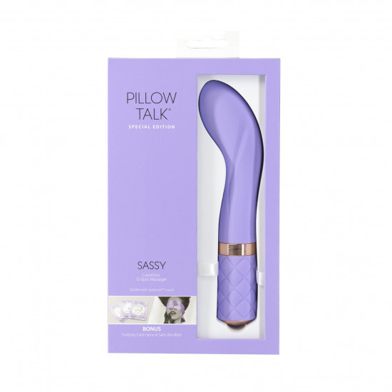Роскошный вибратор Pillow Talk Sassy Purple Special Edition, Сваровски, повязка на глаза+игра