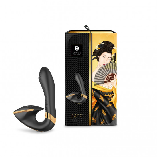 Вагинально-клиторальный вибратор Shunga Soyo Black