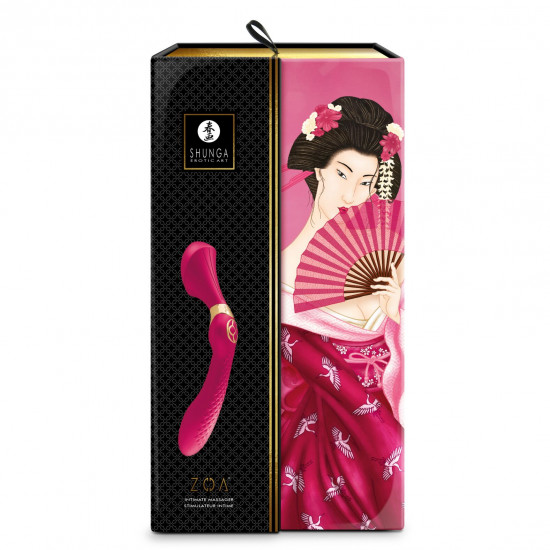 Вибромассажер Shunga Zoa Raspberry, двусторонний