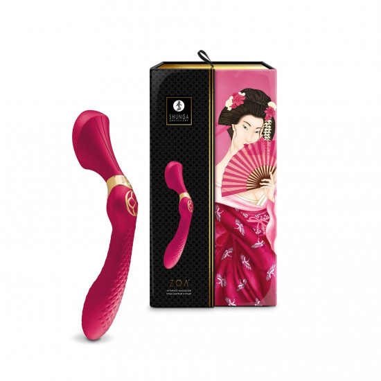 Вибромассажер Shunga Zoa Raspberry, двусторонний