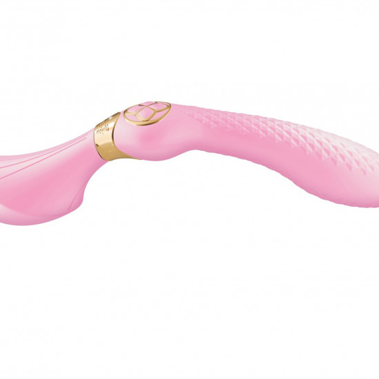 Вибромассажер Shunga Zoa Light Pink, двусторонний