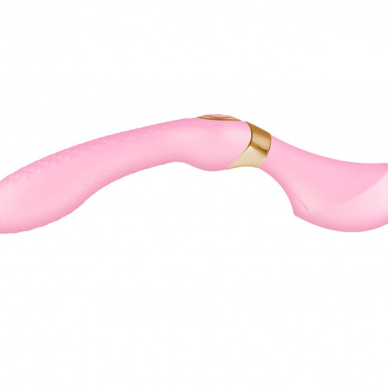 Вибромассажер Shunga Zoa Light Pink, двусторонний