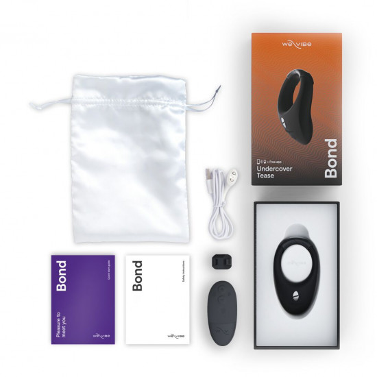 Эрекционное смарт-виброкольцо под одежду We-Vibe Bond с регулировкой размера, стимуляция промежности