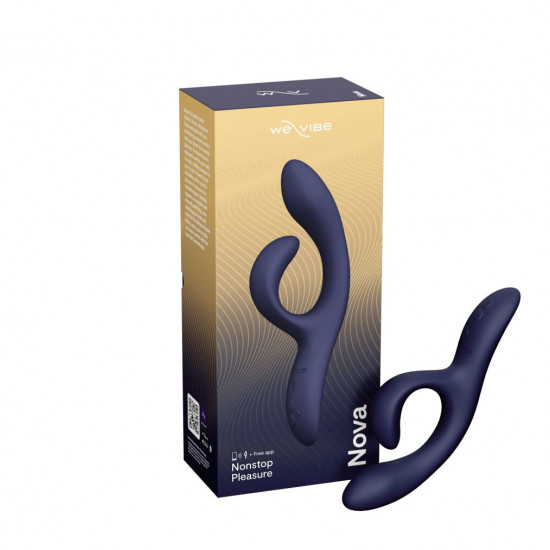 Смарт вибратор-кролик We-Vibe Nova Midnight Blue, эргономичный, регулируемый угол наклона ствола