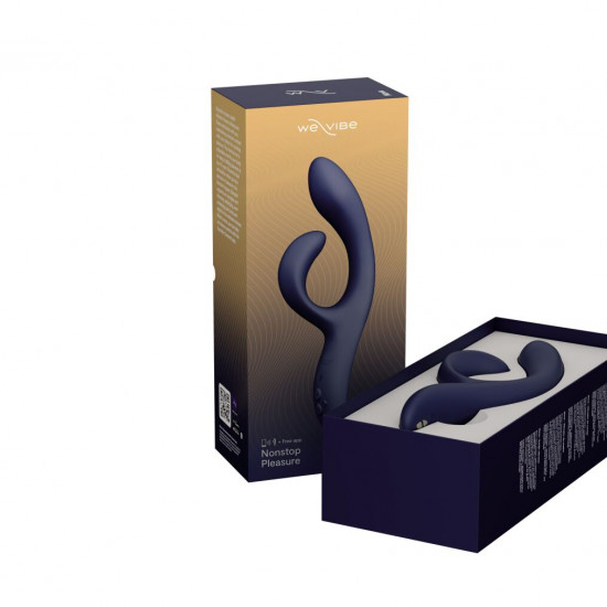 Смарт вибратор-кролик We-Vibe Nova Midnight Blue, эргономичный, регулируемый угол наклона ствола