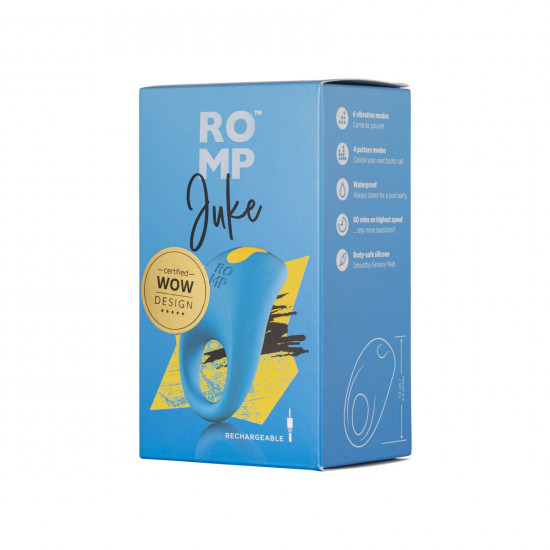 Эрекционное виброкольцо Romp Juke, особая изогнутая виброголовка, 10 вариантов стимуляции