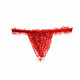 Набор Intt BRAZILIAN PANTY RED: трусики на резинке S-XL с жемчужным кольцом + клубничный лубрикант