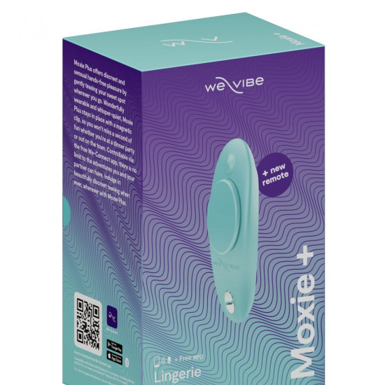 Смарт-вибратор в трусики We-Vibe Moxie+ Aqua, обновленный пульт ДУ