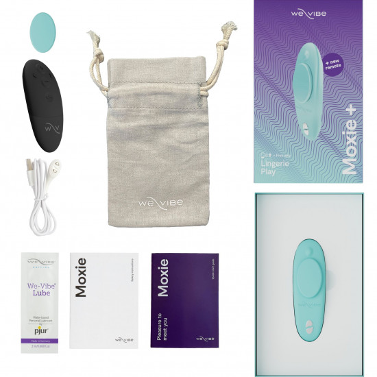 Смарт-вибратор в трусики We-Vibe Moxie+ Aqua, обновленный пульт ДУ