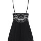 (SALE) Сатиновый пеньюар с кружевом Obsessive 810-BAB-1 babydoll & thong S/M