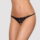 Кружевные танга с двумя отверстиями Obsessive 831-THC-1 crotchless thong L/XL, черные, бантики