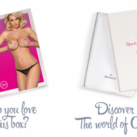 Кружевные танга с двумя отверстиями Obsessive 831-THC-1 crotchless thong L/XL, черные, бантики