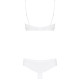 Эротический комплект с бюстгальтером-получашкой Obsessive Alabastra L/XL, белый, трусики с доступом
