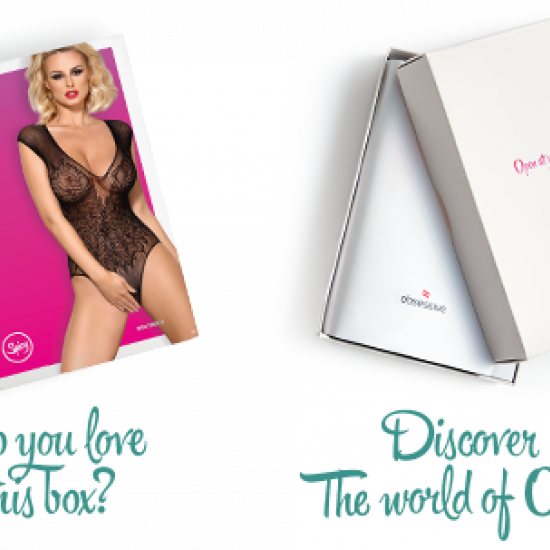 (SALE) Бодистокинг из крупной сетки с кружевом Obsessive B112 teddy XL/XXL, черный, с доступом