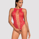 Ажурный бодистокинг с эффектом шнуровки Obsessive B120 teddy red S/M/L, красный