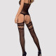 (SALE) Бодистокинг Obsessive Bodystocking F214 black S/M/L, имитация корсета и чулок на подвязках