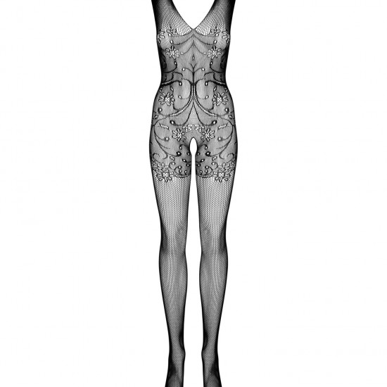 (SALE) Бодистокинг Obsessive Bodystocking F234 S/M/L, абстрактный рисунок, глубокое декольте