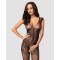 (SALE) Бодістокінг Obsessive Bodystocking F234 S/M/L, абстрактний малюнок, глибоке декольте