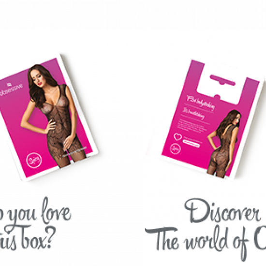 (SALE) Бодистокинг Obsessive Bodystocking F234 S/M/L, абстрактный рисунок, глубокое декольте