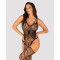 (SALE) Ажурний бодістокінг під павутину Obsessive Bodystocking G325 black S/M/L, чорний, комбінезон, імітац