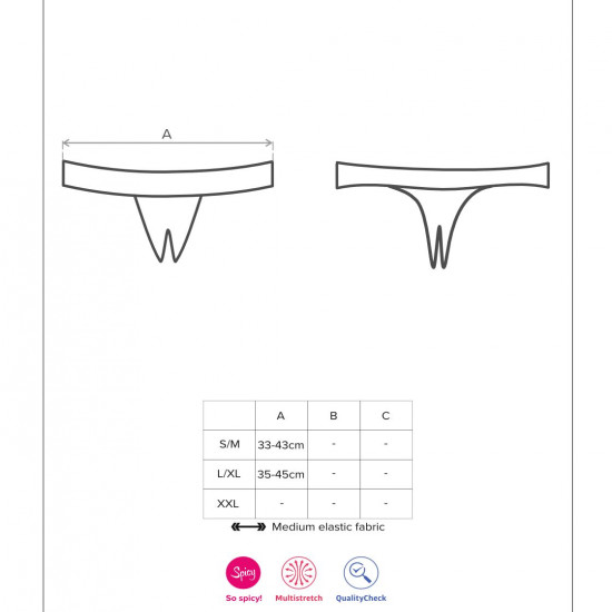 Кружевные танга с доступом Obsessive Contica crothchles thong S/M, черные