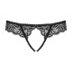 Кружевные танга с доступом Obsessive Contica crothchles thong S/M, черные