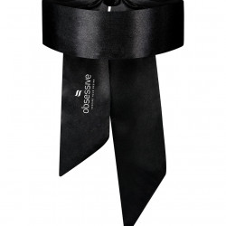Атласна пов’язка маска Obsessive Blindfold black One size, чорна