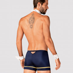 Еротичний костюм пілота Obsessive Pilotman set S/M, боксери, манжети, комір з краваткою, окуляри