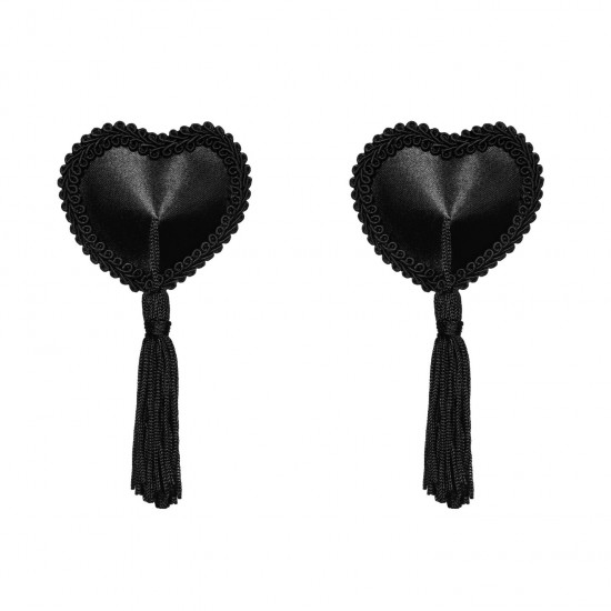Эротические наклейки на соски с кисточками Obsessive Tassel nipple covers black