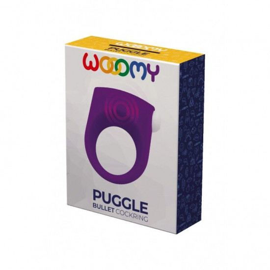 Эрекционное виброкольцо Wooomy Puggle, 1 виброрежим, диаметр 3–4,4 см