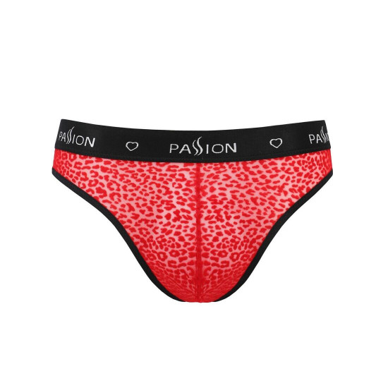 Мужские полупрозрачные трусы Passion 031 SLIP MIKE XXL/XXXL Red, под леопард