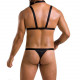 Комплект мужского белья из стреп Passion 039 SET ANDREW L/XL Black, стринги, шлейка