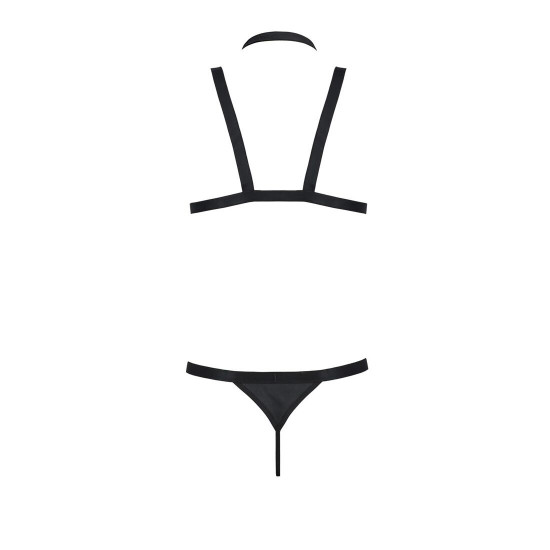 Комплект мужского белья из стреп Passion 039 SET ANDREW S/M Black, стринги, шлейка