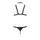 Комплект мужского белья из стреп Passion 039 SET ANDREW S/M Black, стринги, шлейка