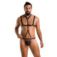 Комплект мужского белья из стреп Passion 039 SET ANDREW XXL/XXXL Black, стринги, шлейка