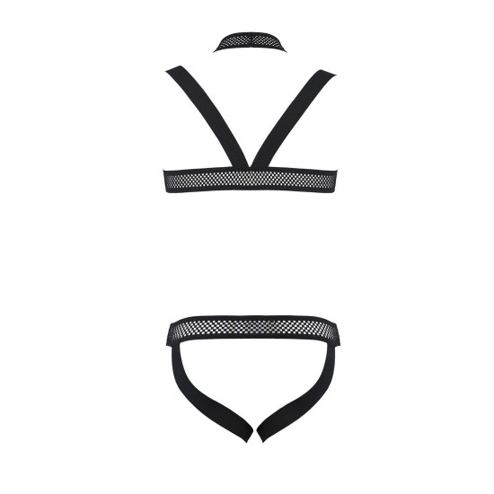 Комплект мужского белья с креплениями Passion 043 JACOB S/M Black, трусы, шлейка