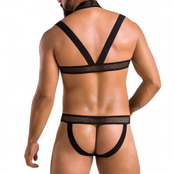 Комплект чоловічої білизни з кріпленнями Passion 043 JACOB XXL/XXXL Black, труси, шлейки
