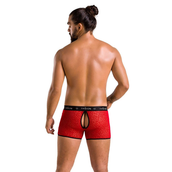 Мужские прозрачные боксеры Passion 046 SHORT PARKER L/XL Red, сетка, под леопард