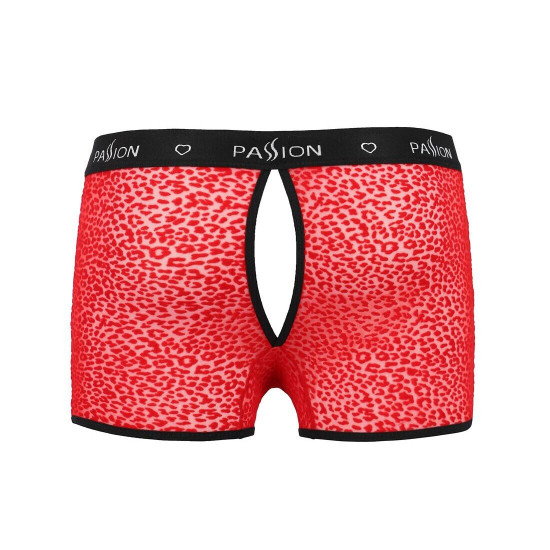 Мужские прозрачные боксеры Passion 046 SHORT PARKER XXL/XXXL Red, сетка, под леопард