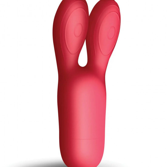 Клиторальный вибратор SugarBoo Coral Kiss с ушками, два мотора, работа от батареек (в комплекте)