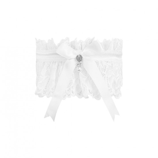Ажурная подвязка Obsessive Amor Blanco garter, white