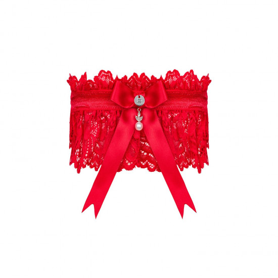 (SALE) Ажурная подвязка Obsessive Amor Cherris garter, red